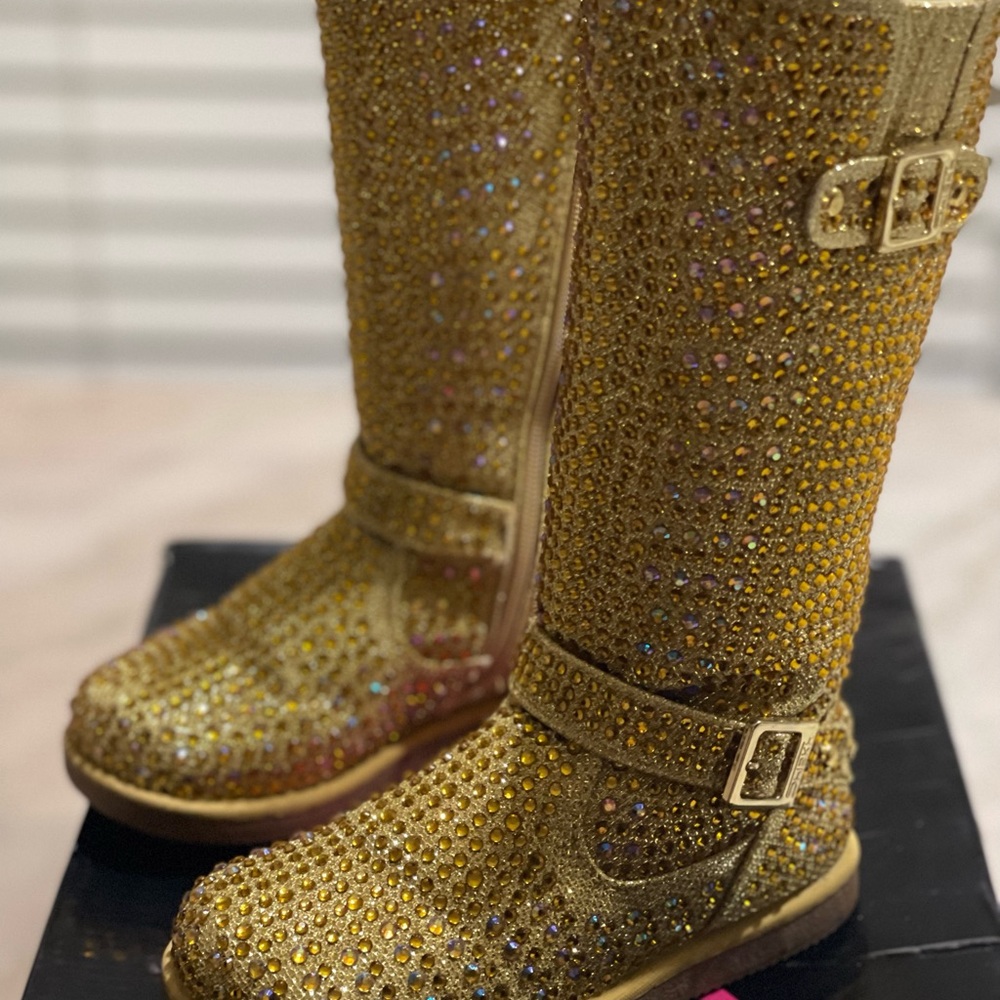 Shiekh Glittering Gold Kids Boots